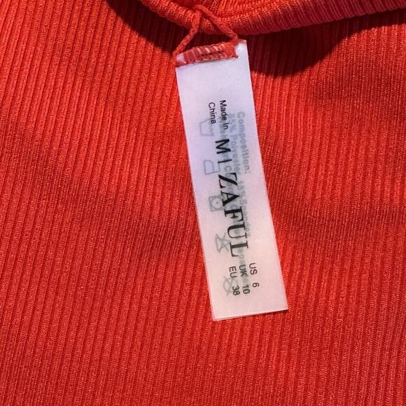 Zaful Red O-Ring Bikini Set Medium Women’s Ribbed Triangle Swimwear Two Piece - Picture 9 of 9